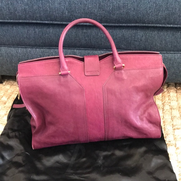 YSL large Cabas bag in magenta - Picture 3 of 7